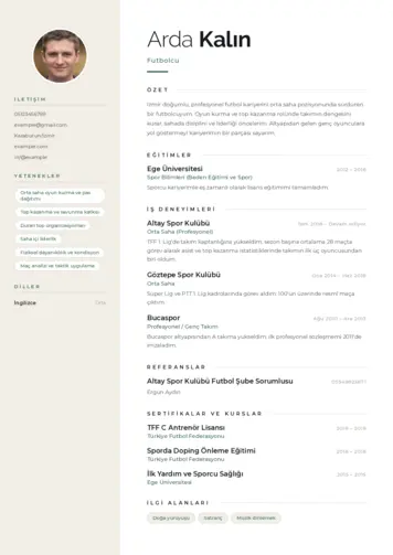 Sporcu CV Örnekleri cv indir